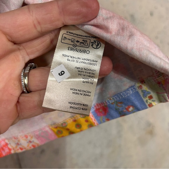 Free people coral lavender yellow floral patchwork midi skirt bralette set large - Picture 6 of 13